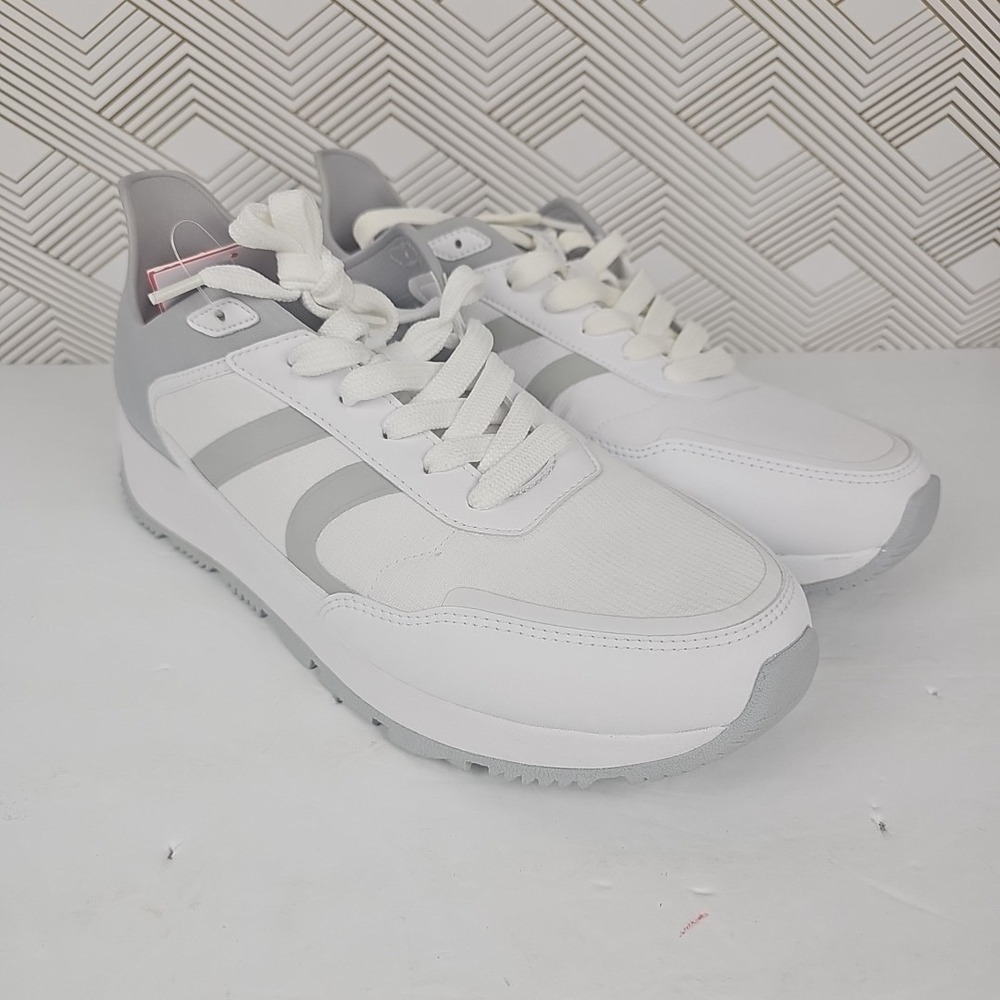 Redvanly Challenger Men's Sz 12 Spikeless Golf Sneakers White/Gray Lace Up S2504
